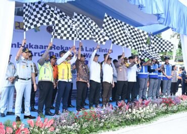 Hadir Pada Pembukaan Rekayasa Lalu lintas Arus Balik One Way,Jasa Raharja Himbau Masyarakat Prioritaskan Keselamatan Pada Arus Balik