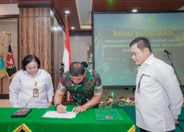 Kodam XV/Pattimura dan Kementan RI Teken PKS Cetak Sawah Perkuat Ketahanan Pangan