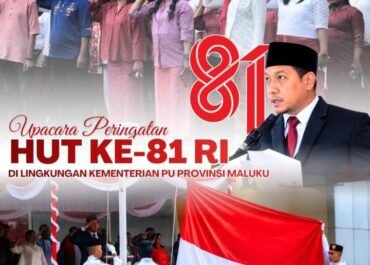 Balai Kemetrian PU Maluku Gelar Upacara HUT RI Ke 81